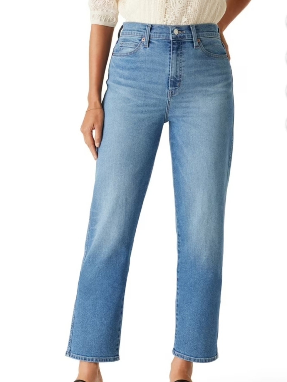 Levi Strauss Signature Vintage High-Rise Straight Med Wash Denim Jeans Size 12